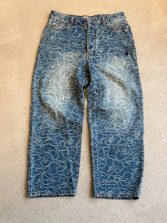 Bape Line Camo Baggy Jeans Medium