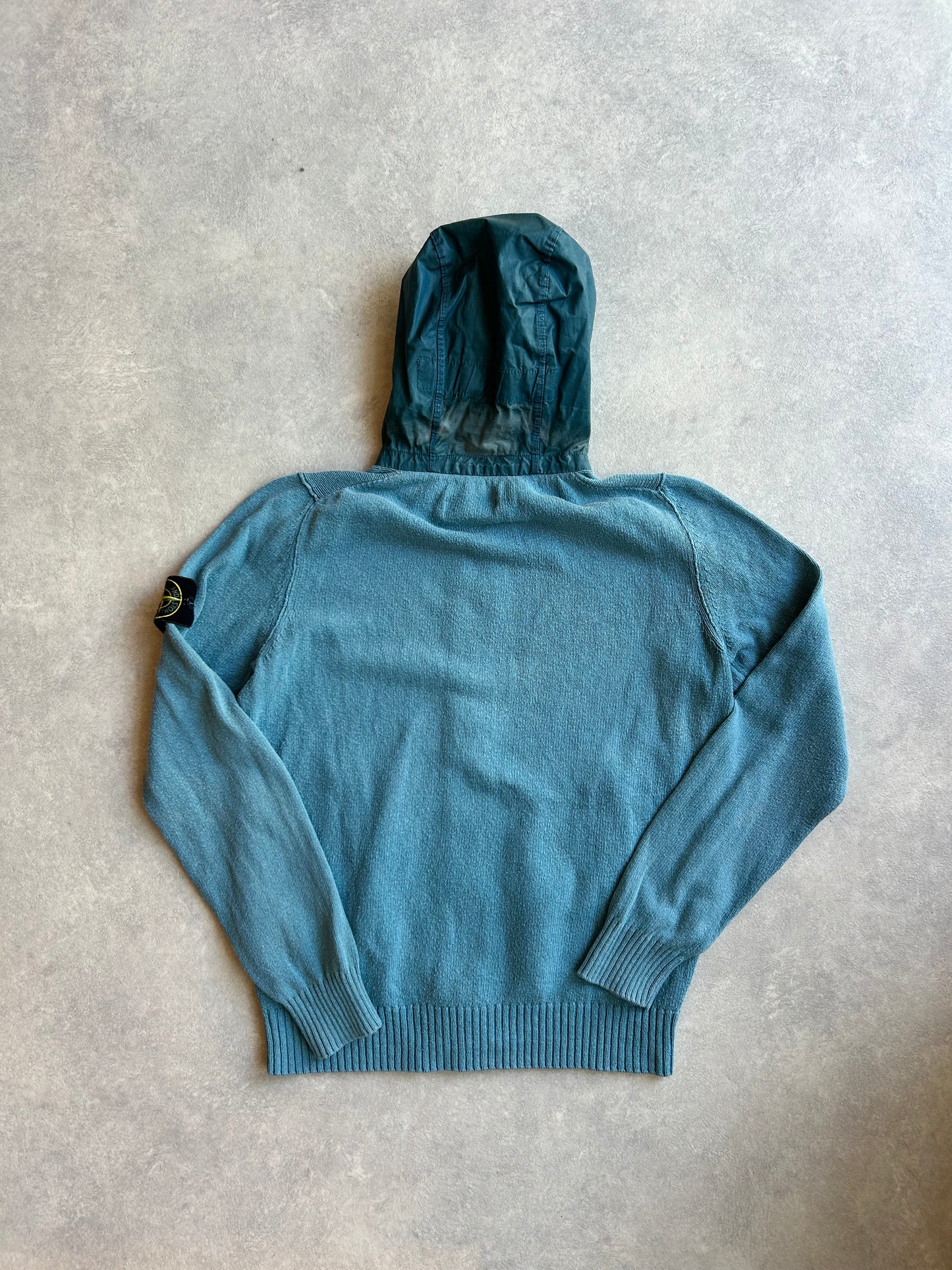 Vintage Stone Island Knitted Zip Up Vest Blue Small