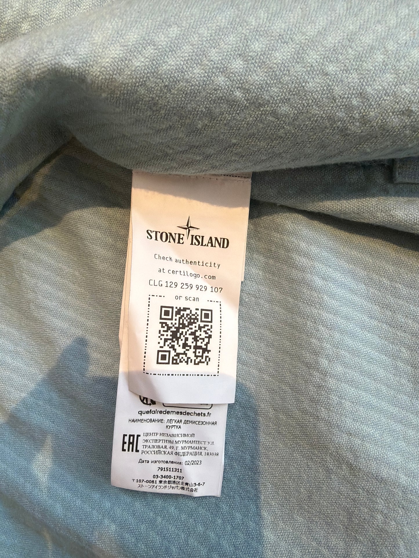 Stone Island Compass Corduroy Over Shirt Crystal Blue L
