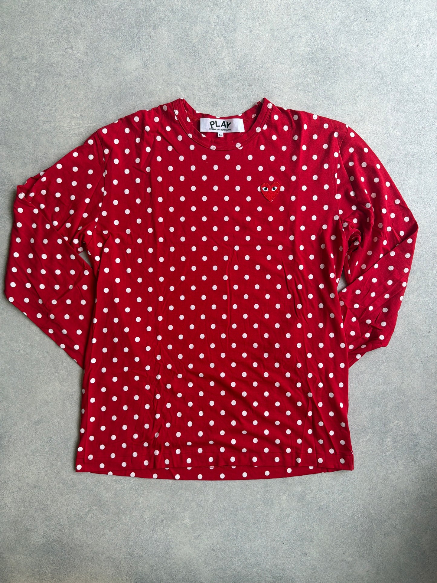 Comme Des Garçons Polka Dot Shirt Red Size XL