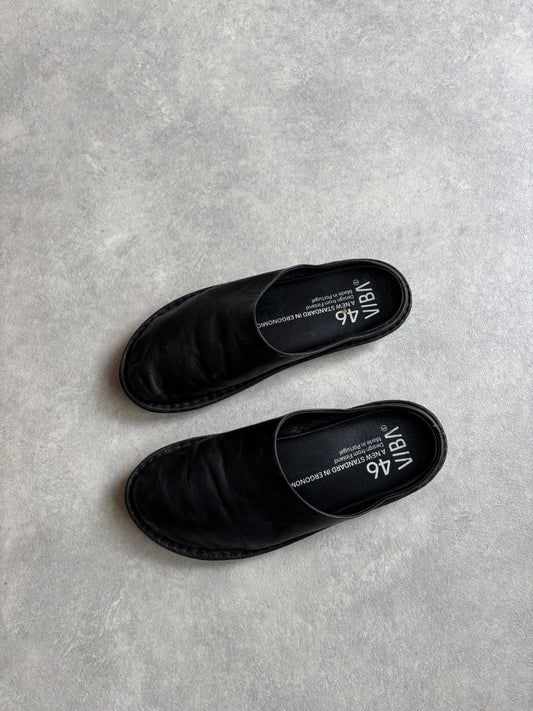 VIBAe Roma Leather Black Mule EU46