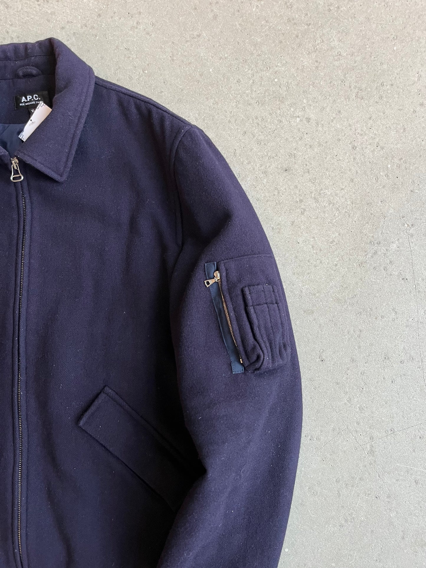 APC Wool Flight Jacket Navy XL