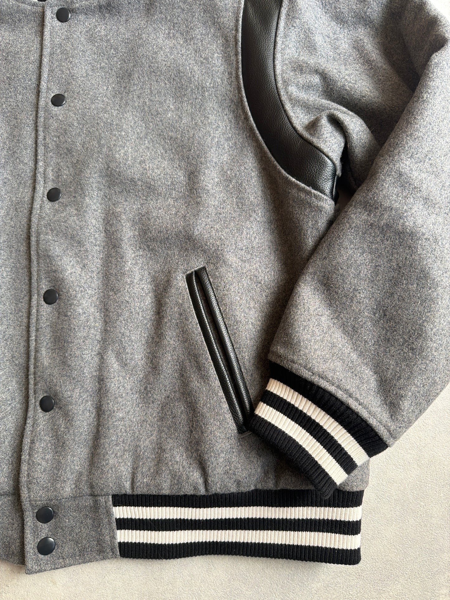 Patta Wool Sports Bomber Jacket grey M