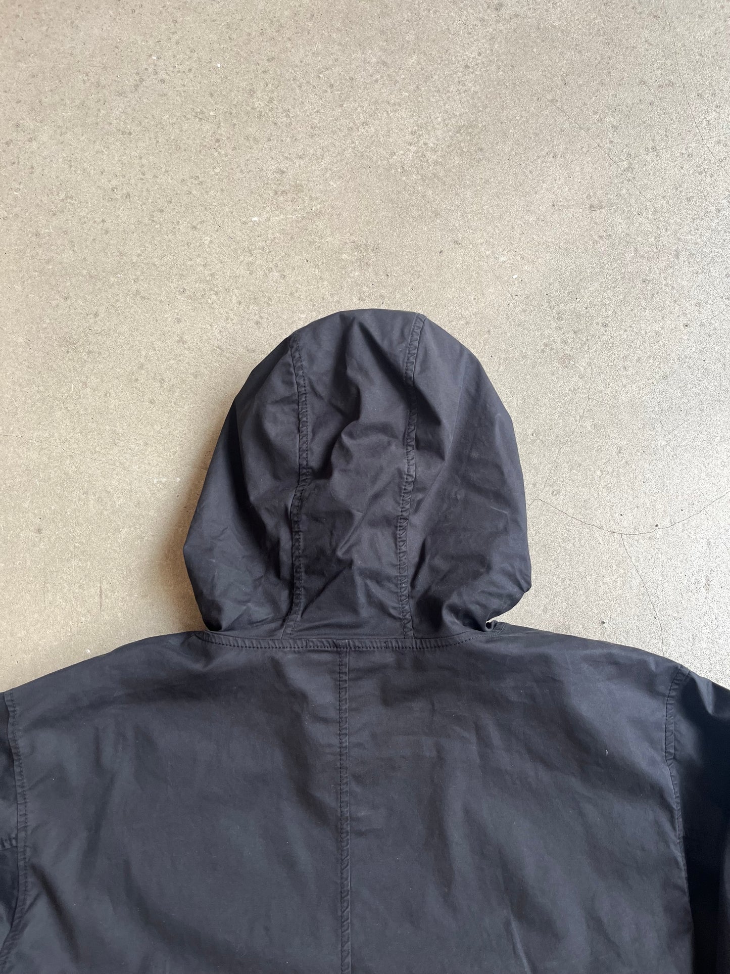 Stone Island Brushed Cotton Hooded Overshirt Black S