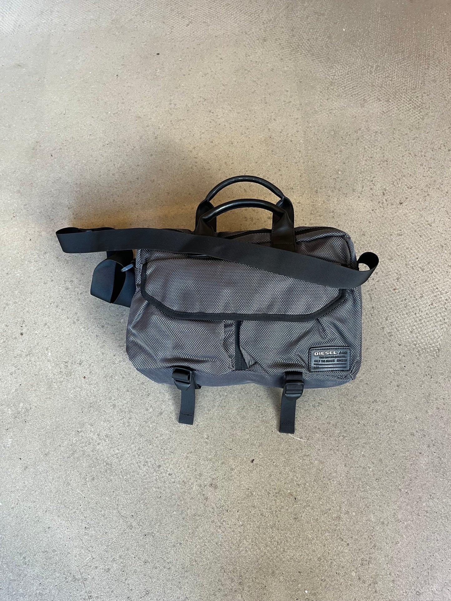 Diesel Metalic Laptop Bag Grey