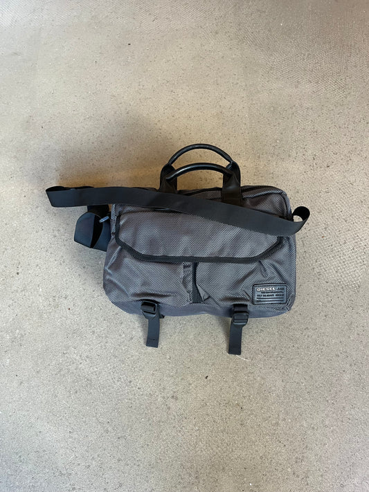 Diesel Metalic Laptop Bag Grey