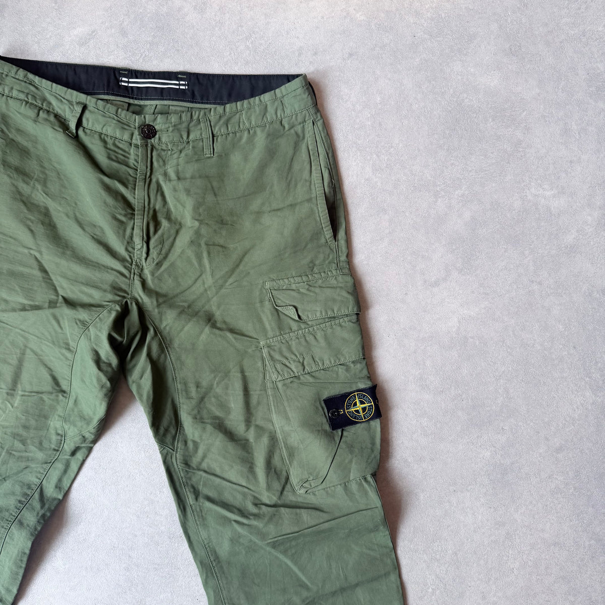 Stone Island Olive Cargo Trousers Size 36
