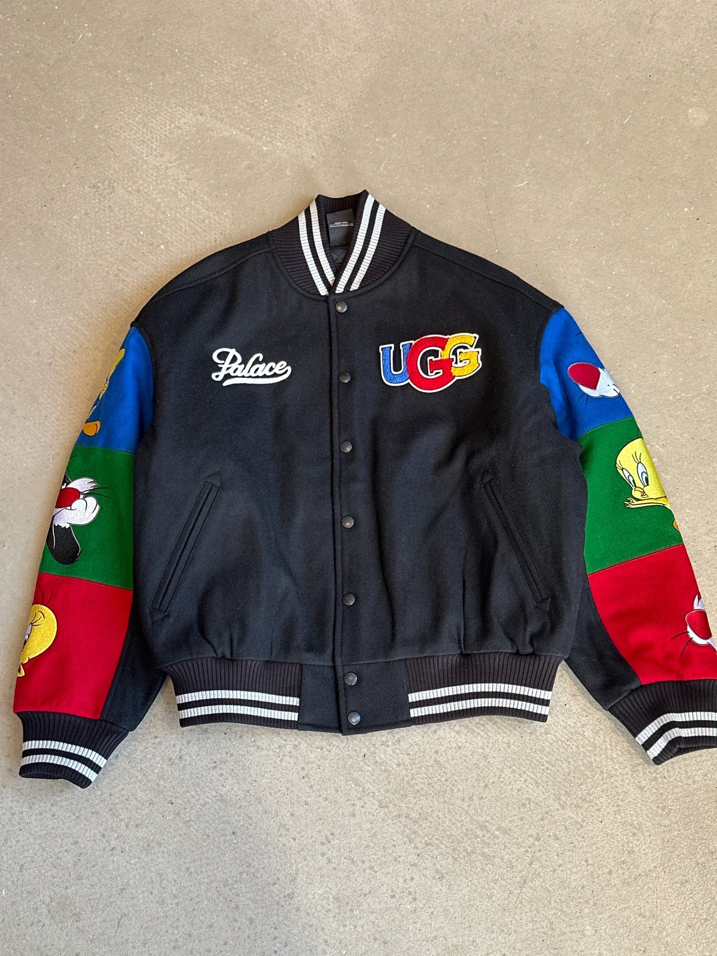 Palace UGG Looney Tunes Varsity Jacket Black