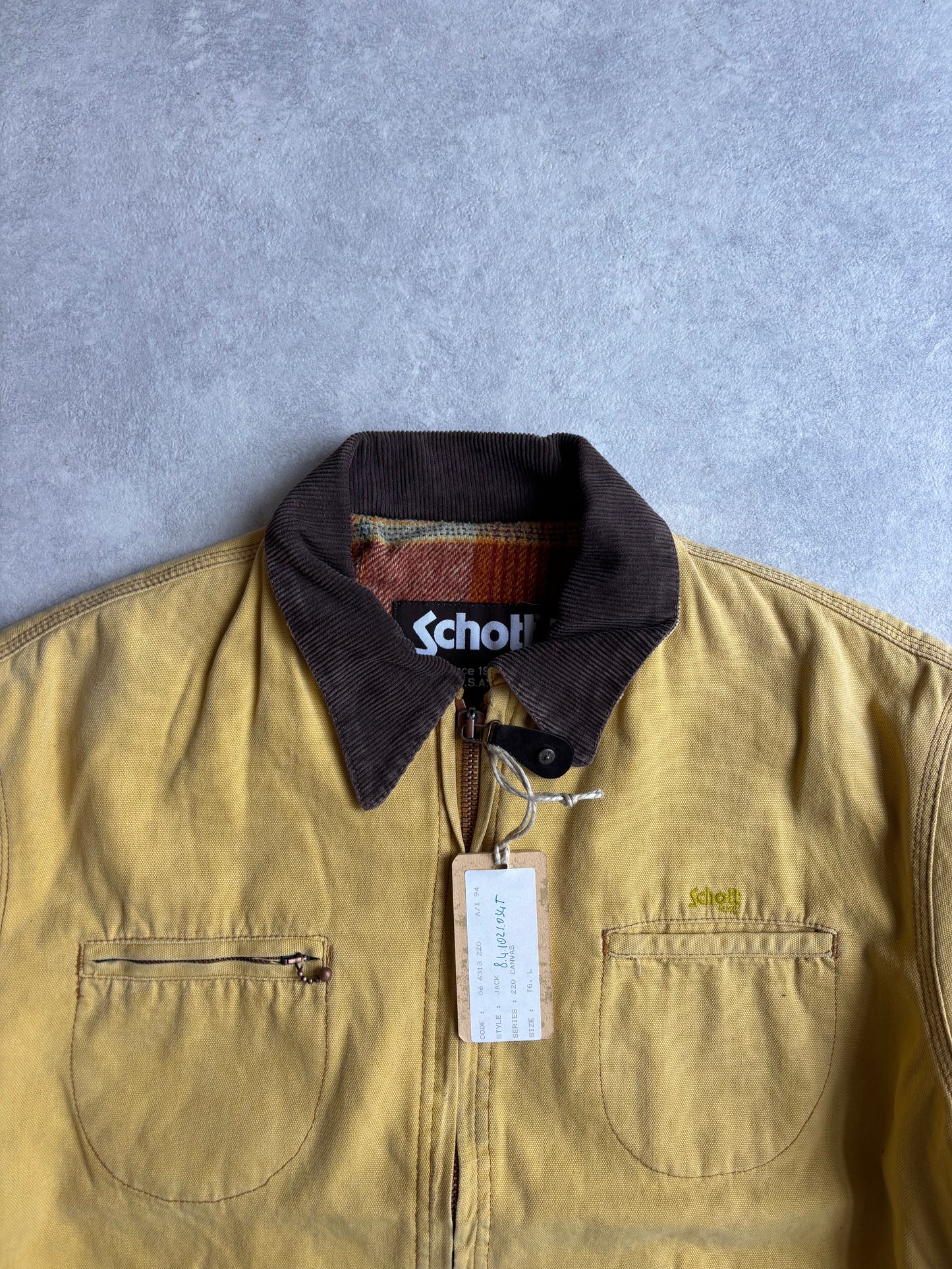 Vintage Schott NYC Yellow Bomber Jacket Large