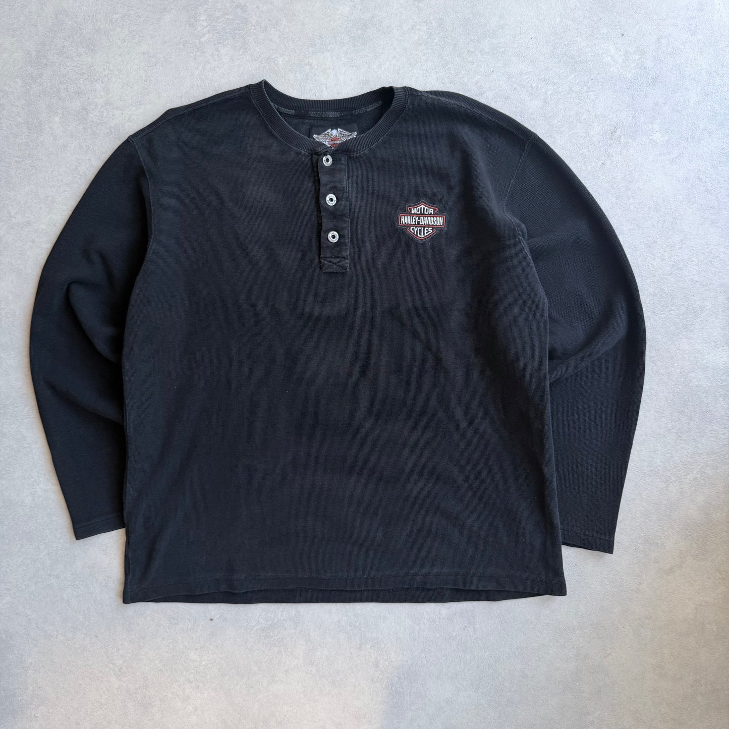 Harley Davidson Waffle Knit Black L