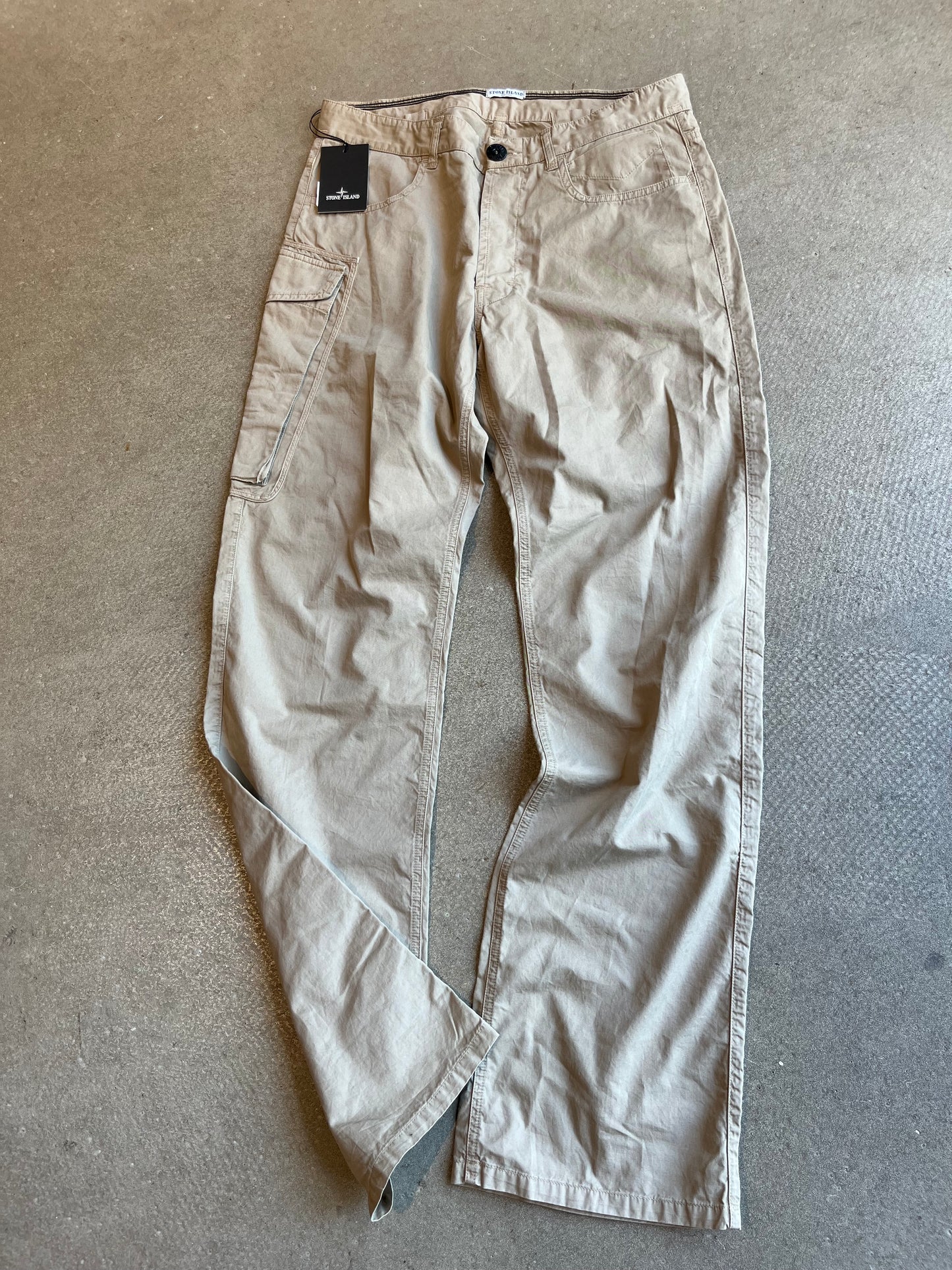 Vintage Stone Island Painted Pants Medium Beige