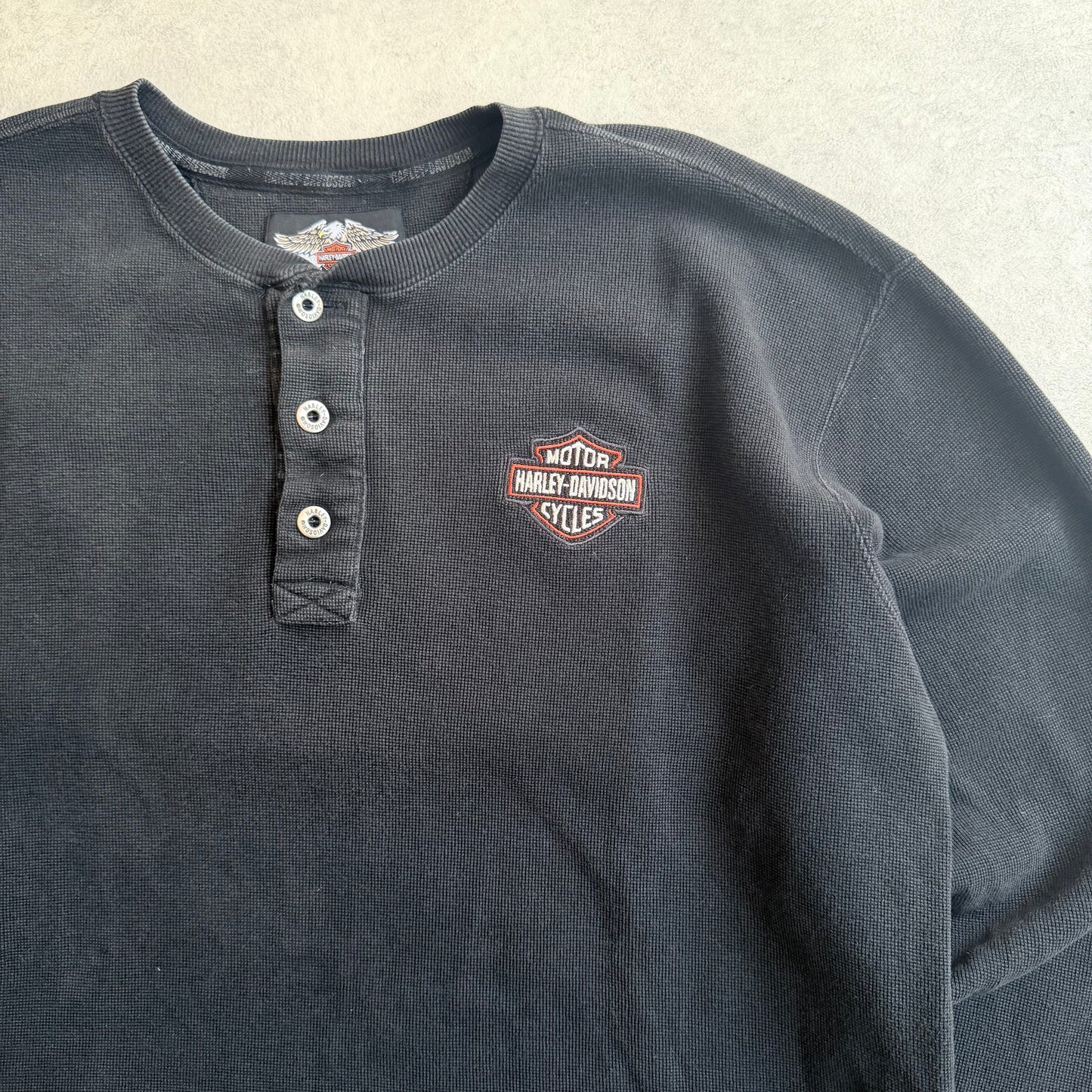 Harley Davidson Waffle Knit Black L