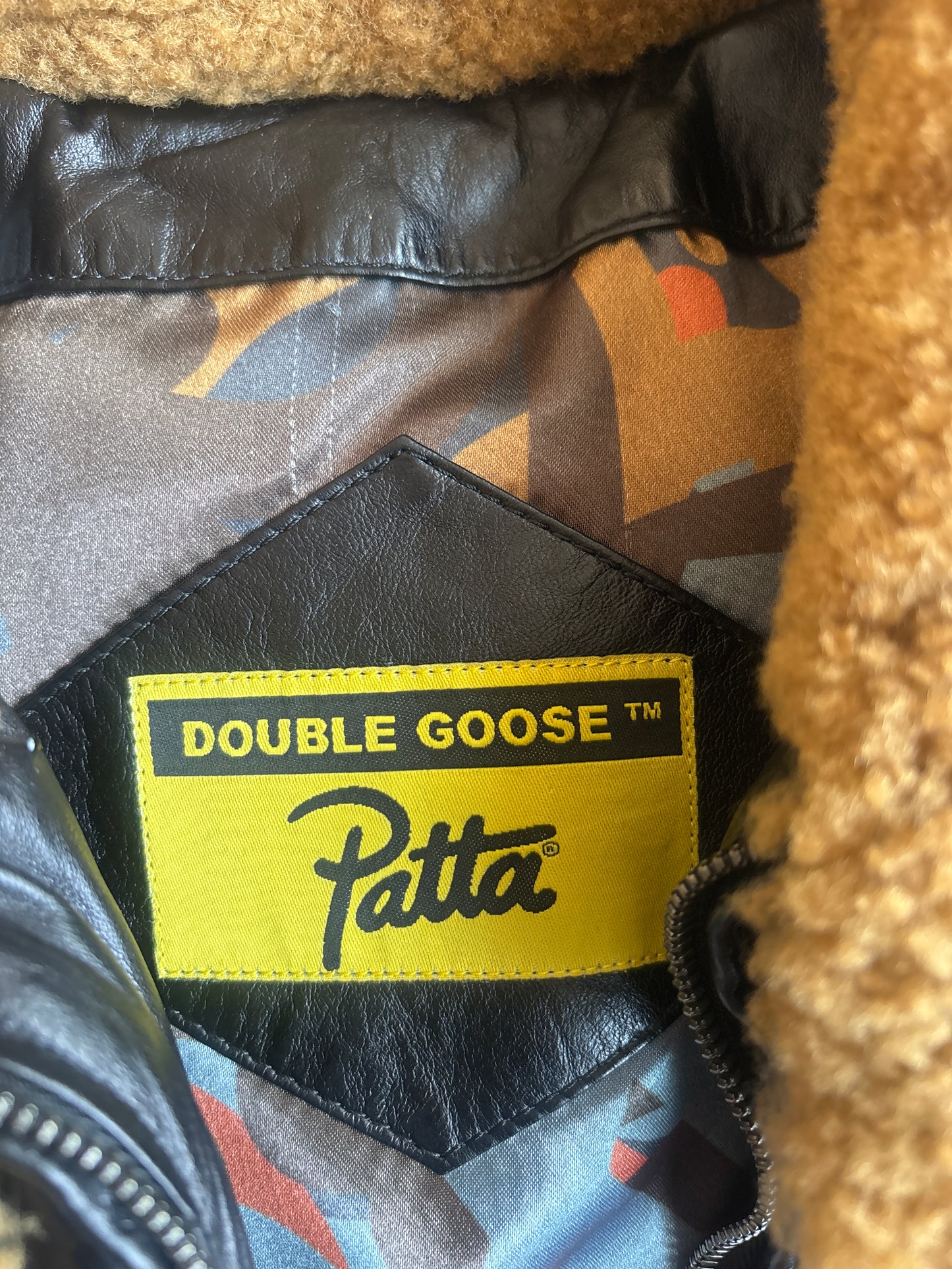 Double Goose X Patta Leather Bomber Brown Large