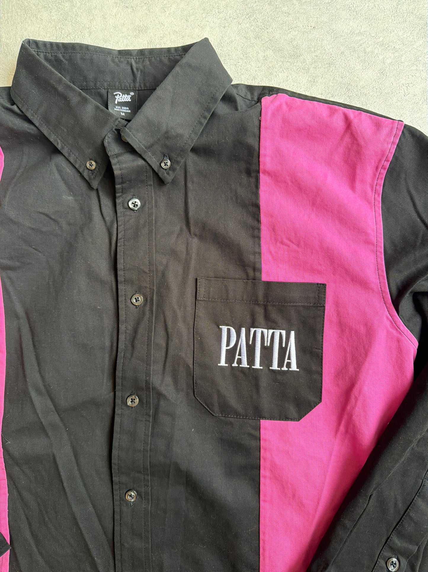 Patta Panelled Relaxed Button Down Shirt M