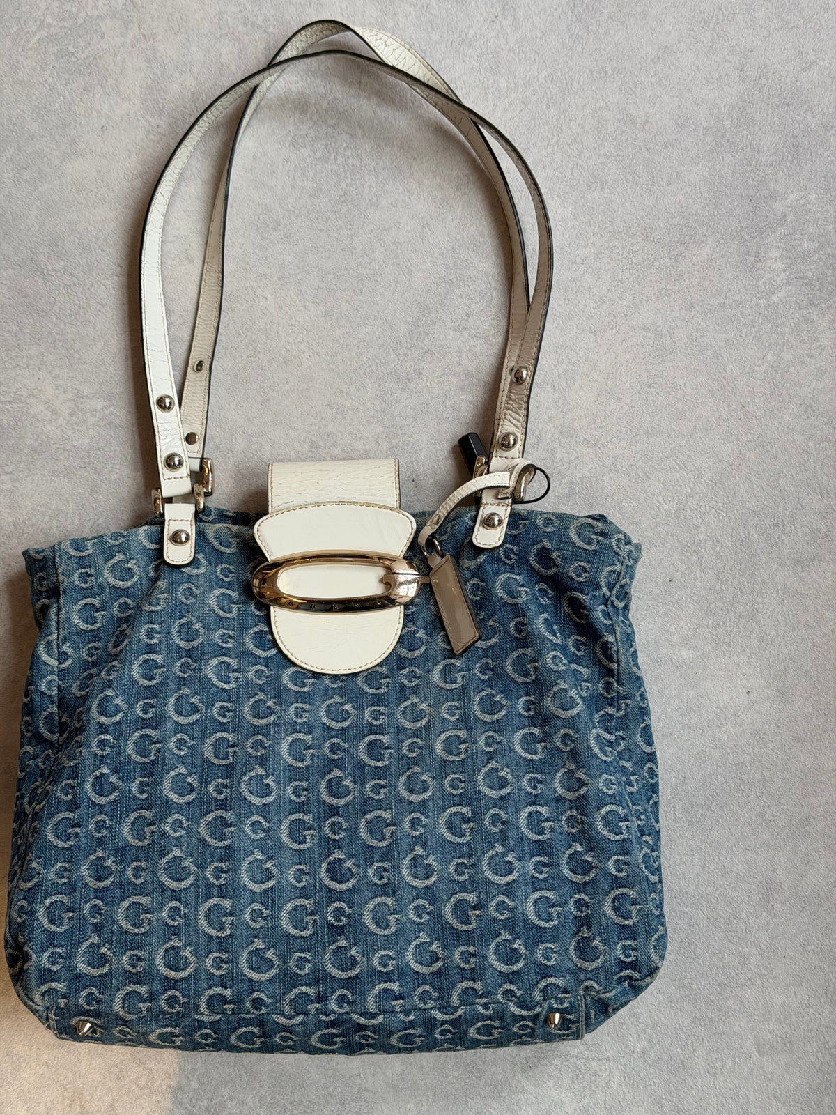 Guess Monogram Denim Bag