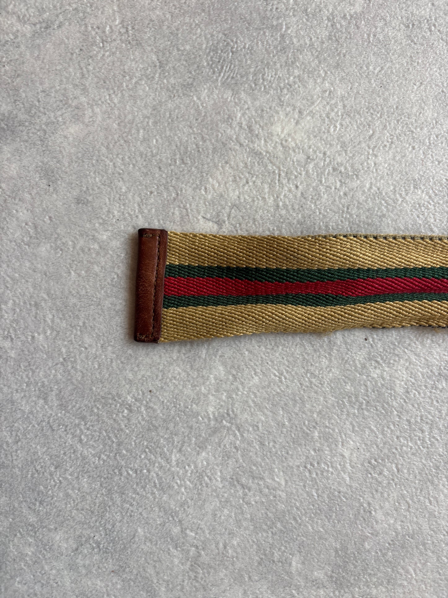 Gucci Cloth Belt Beige Green Red