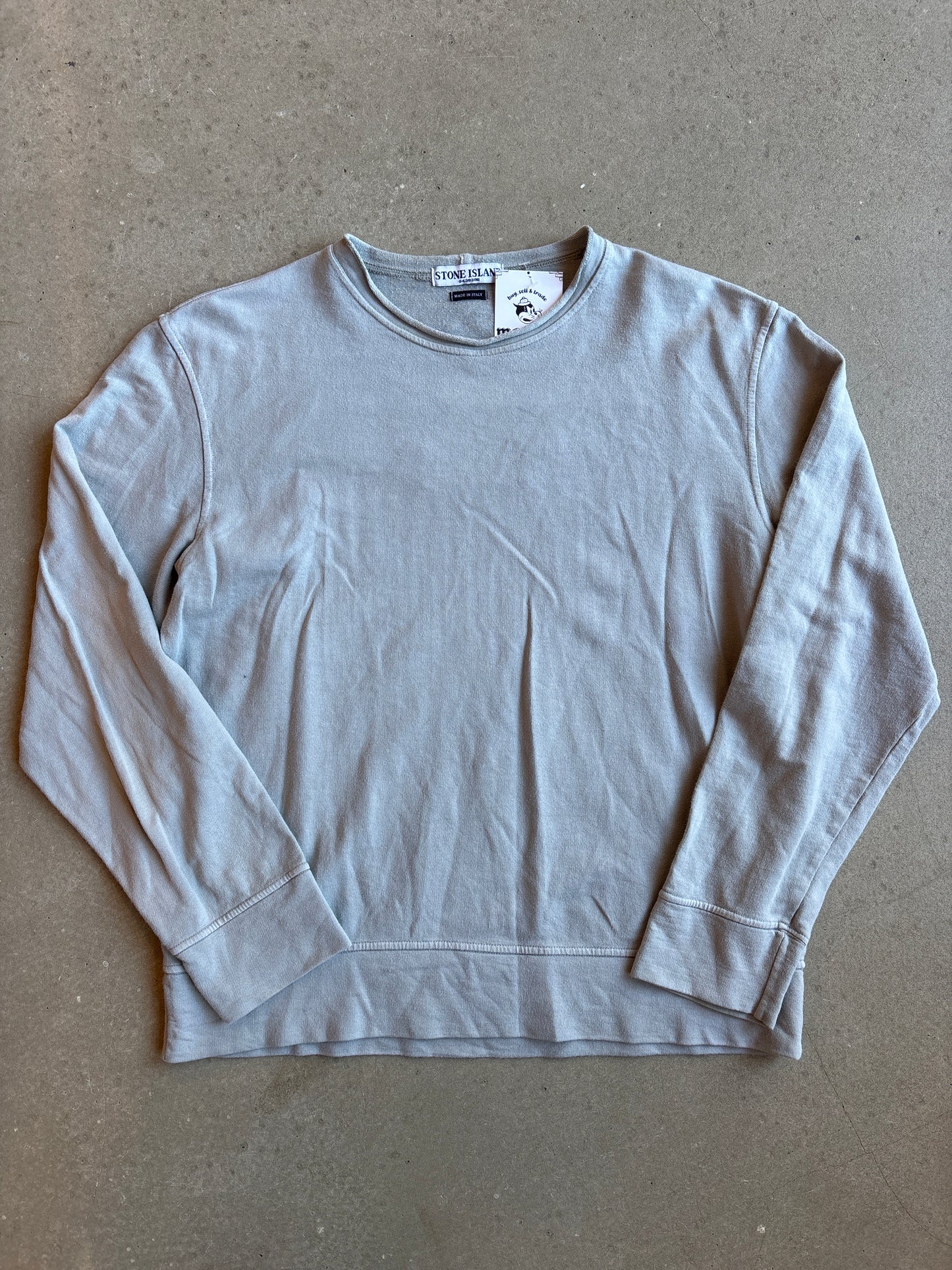 Stone Island Cutout Logo Sweater Grey Medium