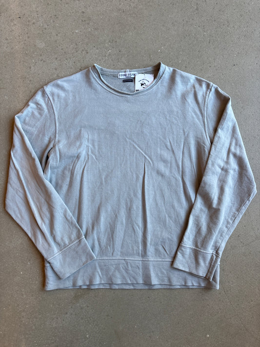 Stone Island Cutout Logo Sweater Grey Medium