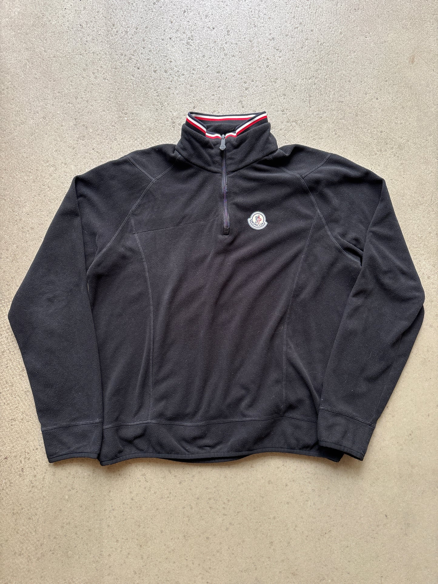 Moncler Fleece Half Zip Sweater Black XXL