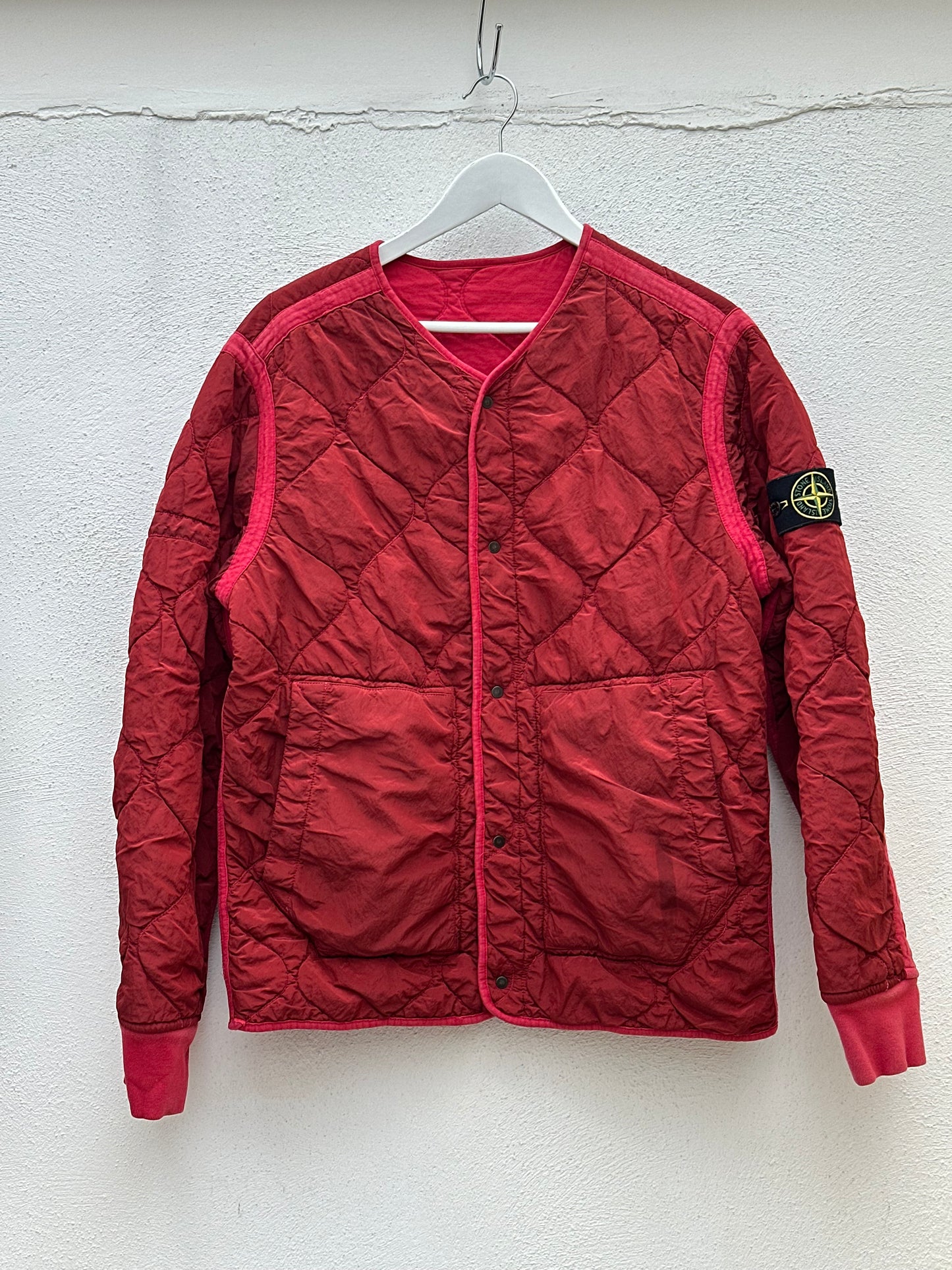 Stone Island Garment Quilted Jacket Reversible Red XL (L)