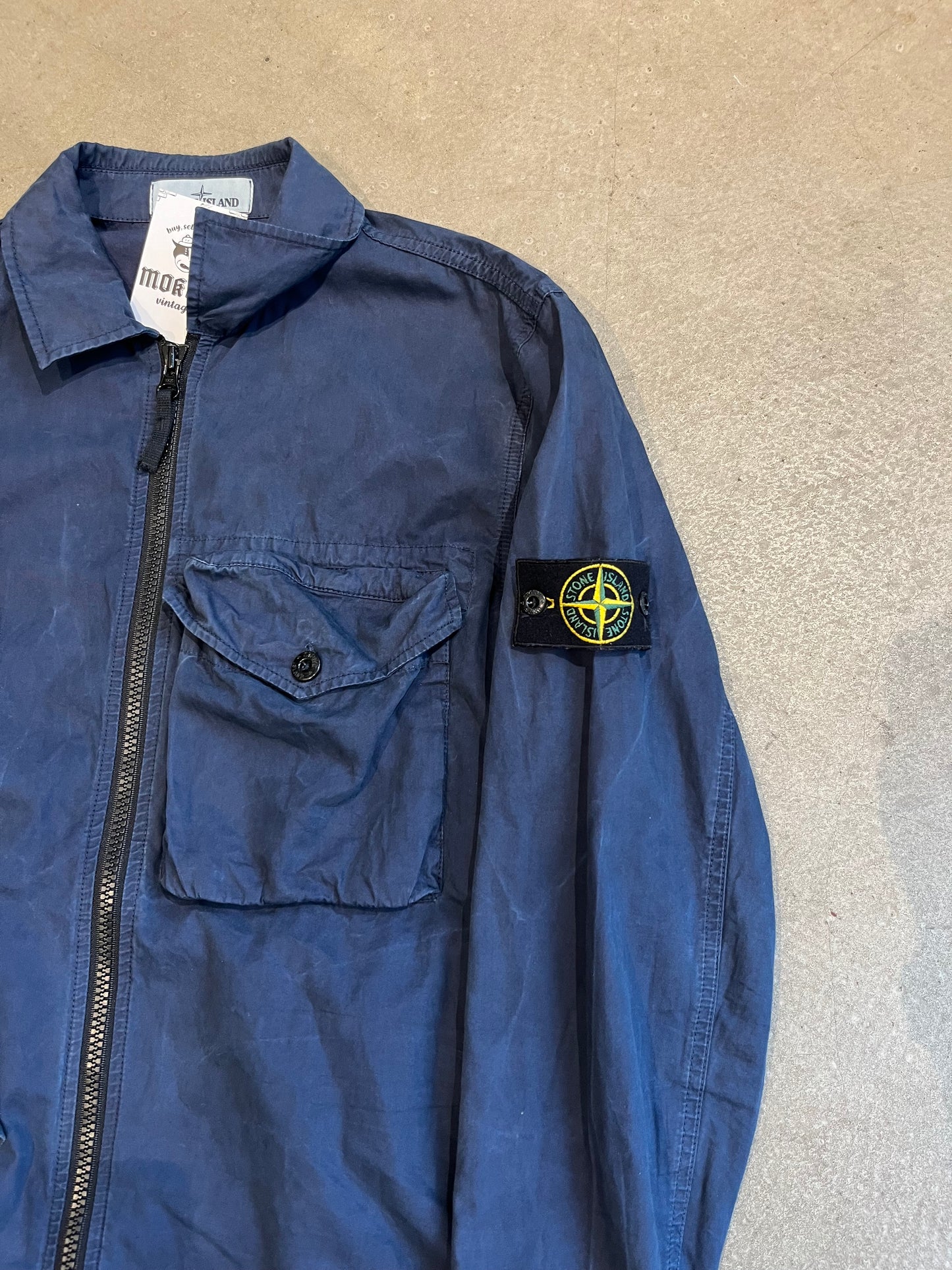 Stone Island Zip Up Overshirt Blue L