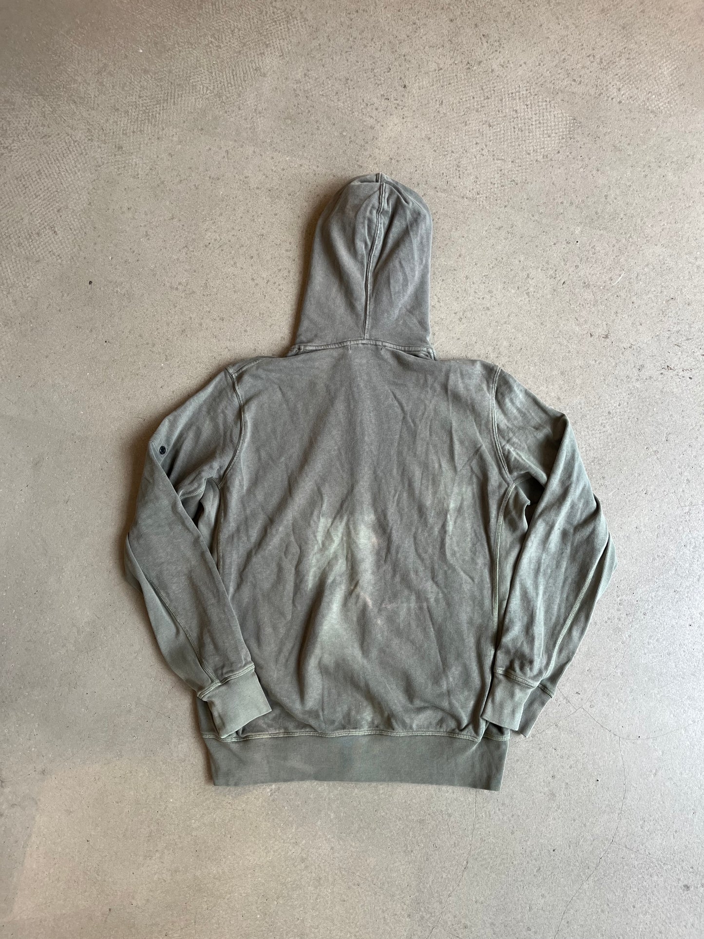 Stone Island Faded Zip-Up Hoodie Green 3XL