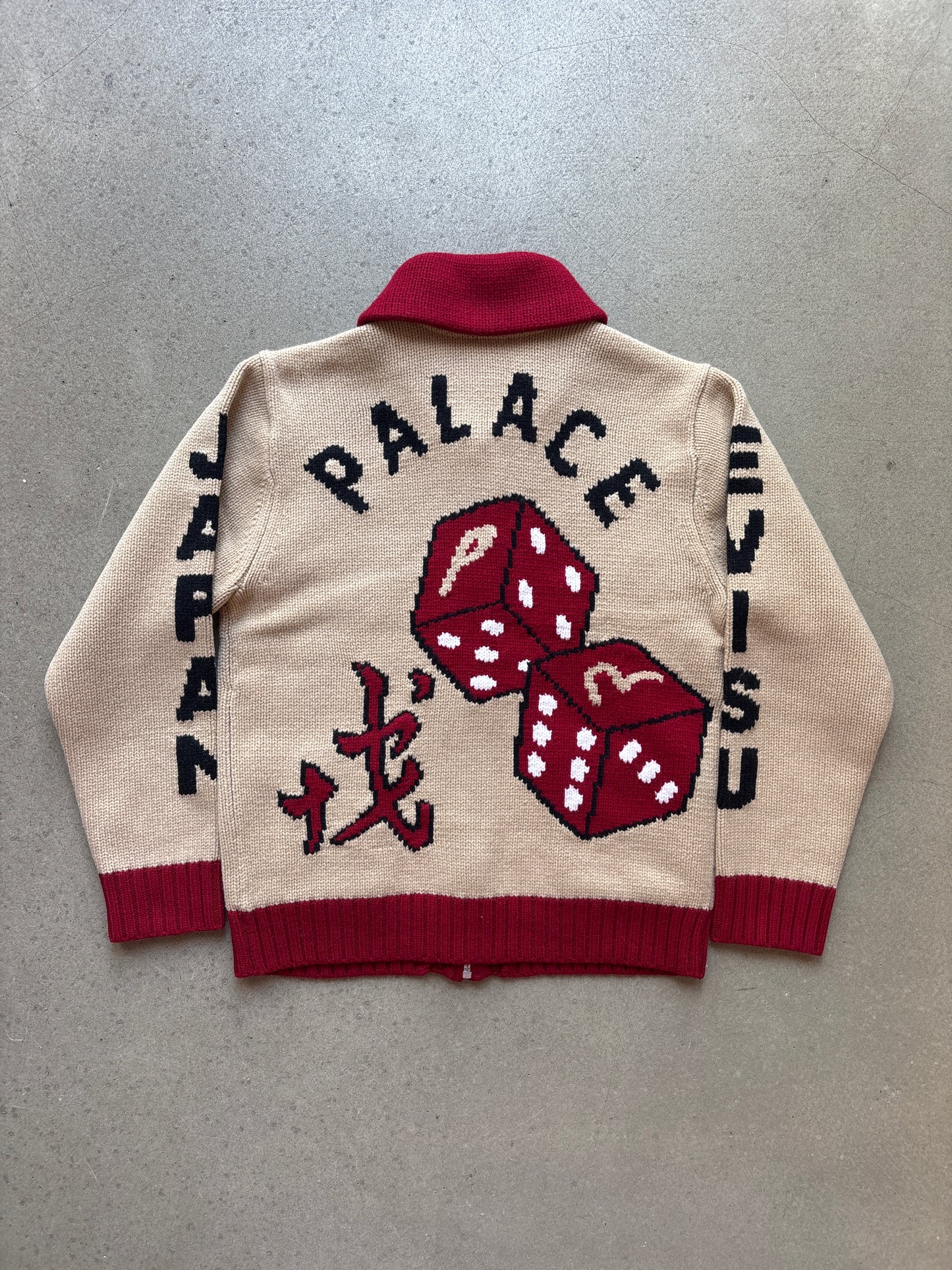 Palace x Evisu Dice Cowichan Knit Cream