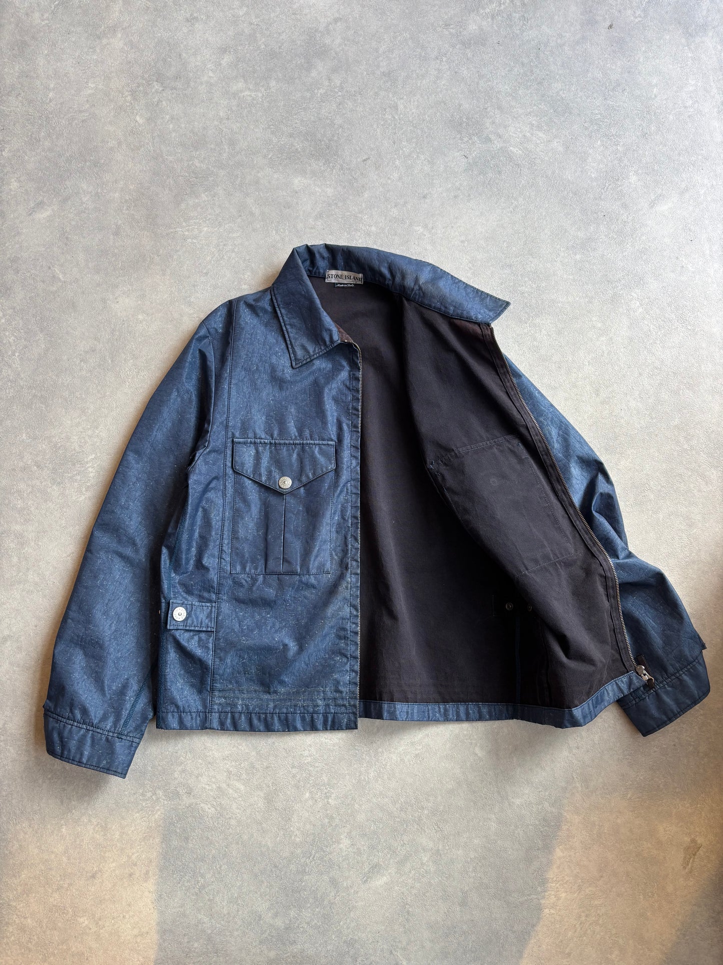 Stone Island Laminated Webbing Jacket  S/S 2001 Blue M