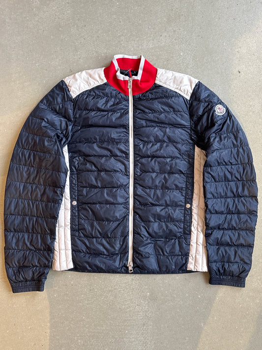 Moncler Barante Quilted Glossed Shell Jacket Navy M
