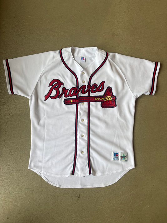 Vintage 90s MLB Russell Athletic Atlanta Braves White 48