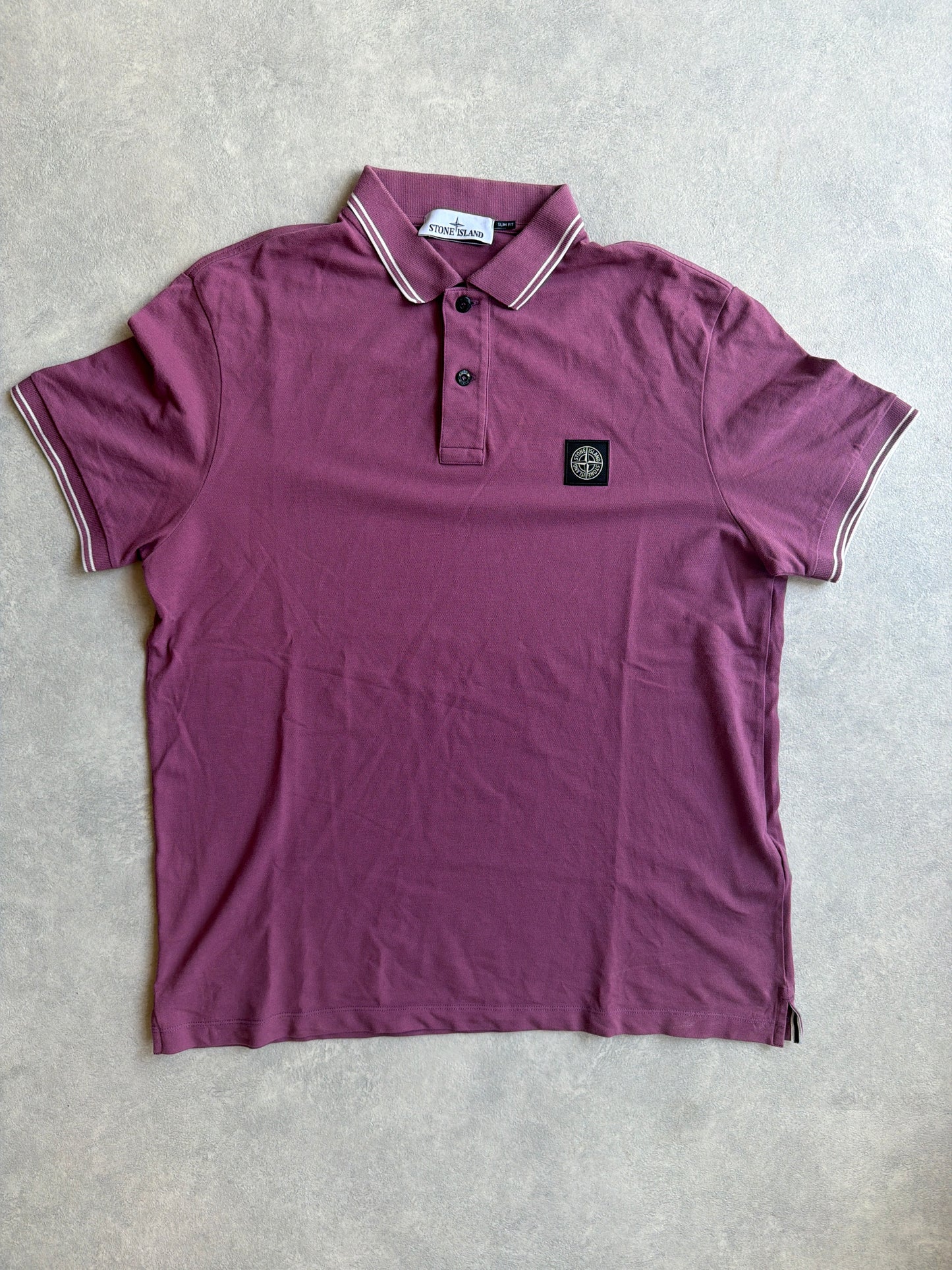 Stone Island Patch Logo Polo Pink XL