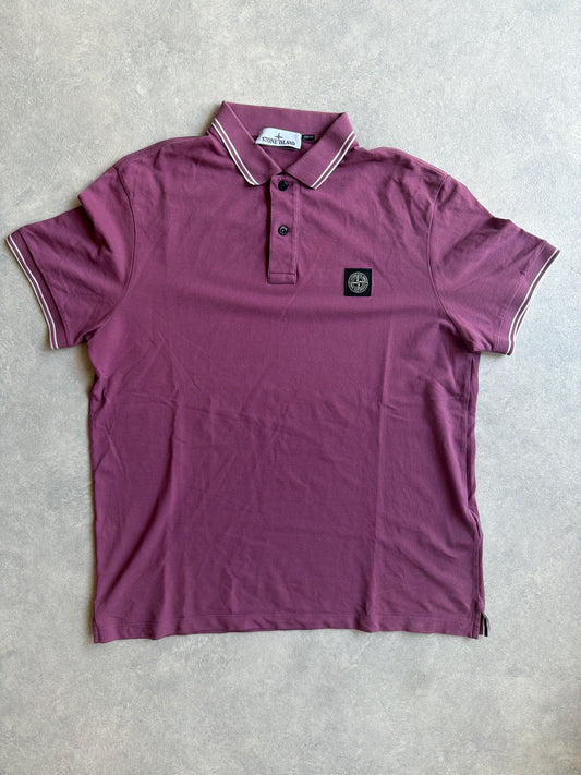 Stone Island Patch Logo Polo Pink XL