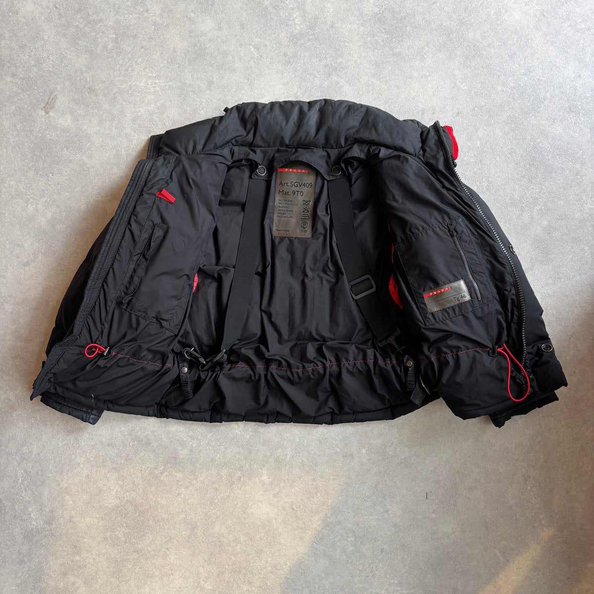 Prada Sport Backpack Square  Puffer Jacket Black S