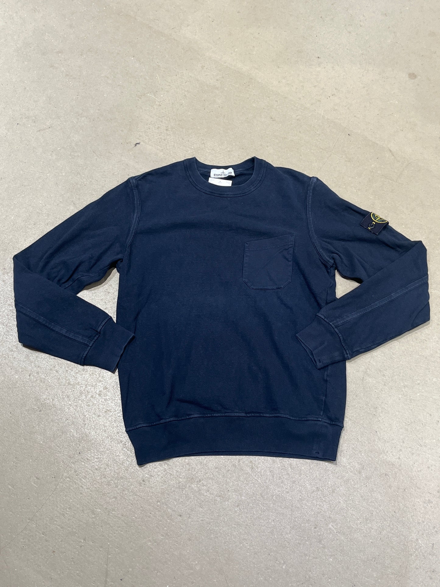 Stone Island Pocket Crewneck Navy Large