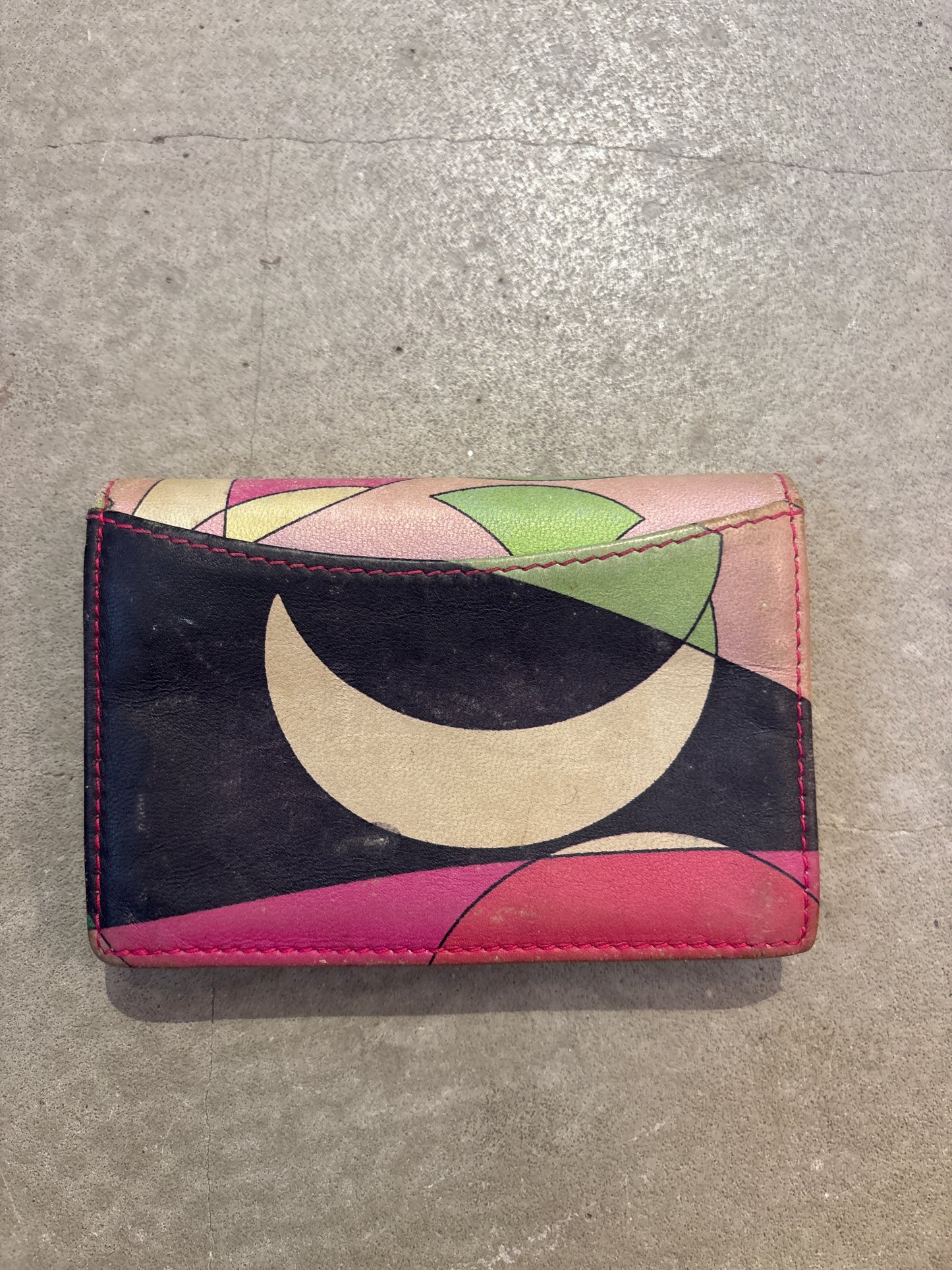 Emilio Pucci Leather Card Wallet Multi