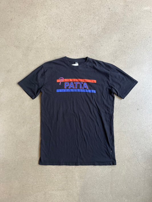 Patta Tee Black Red/Blue stripe XL