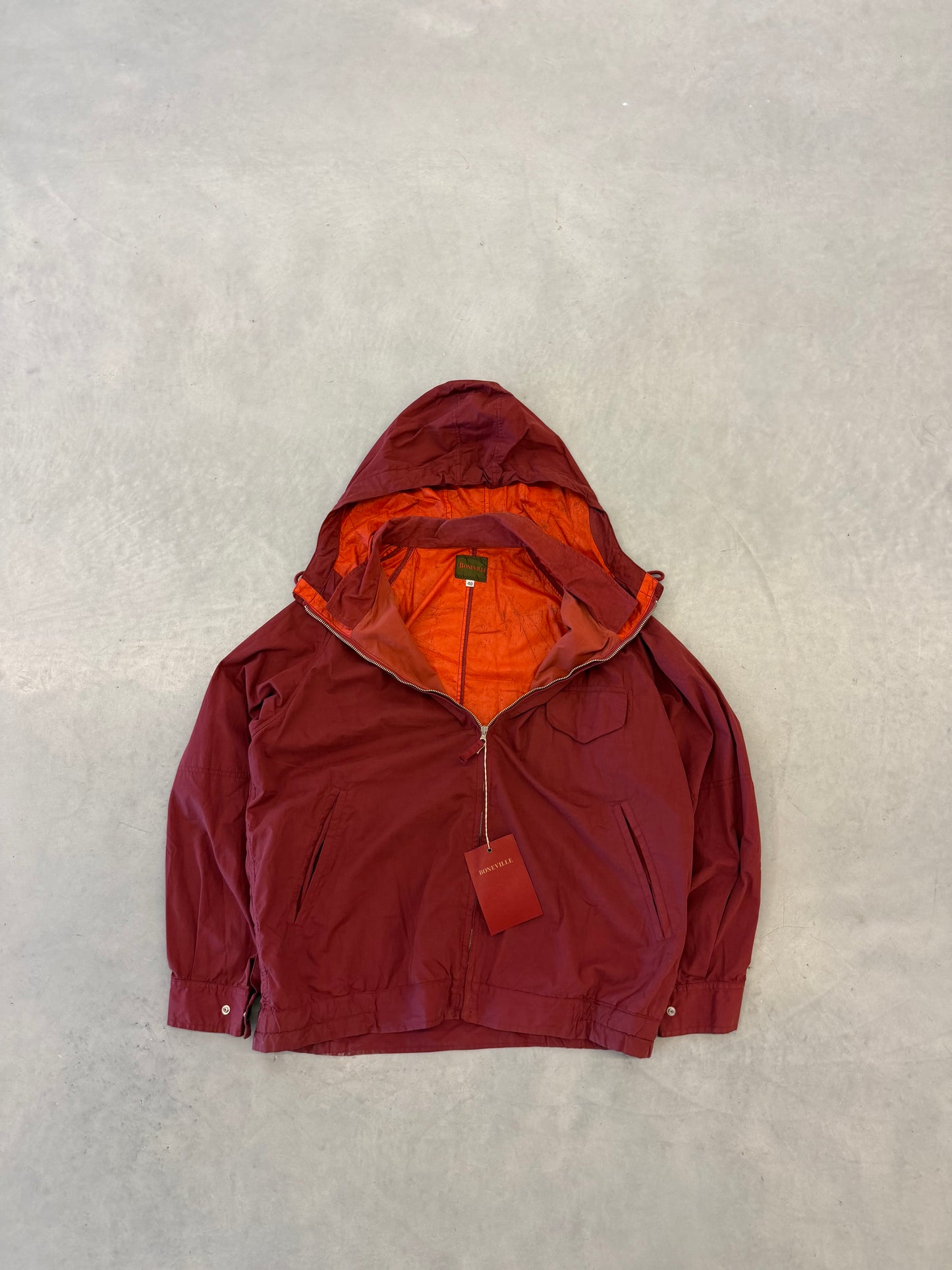 Boneville Red Hooded Deck Jacket Size 48 (M)