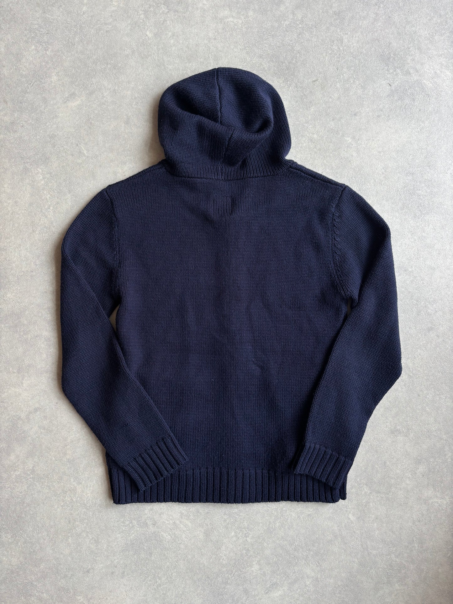 Etienne Ozeki Heavyweight Knit Zip Hoodie Navy L