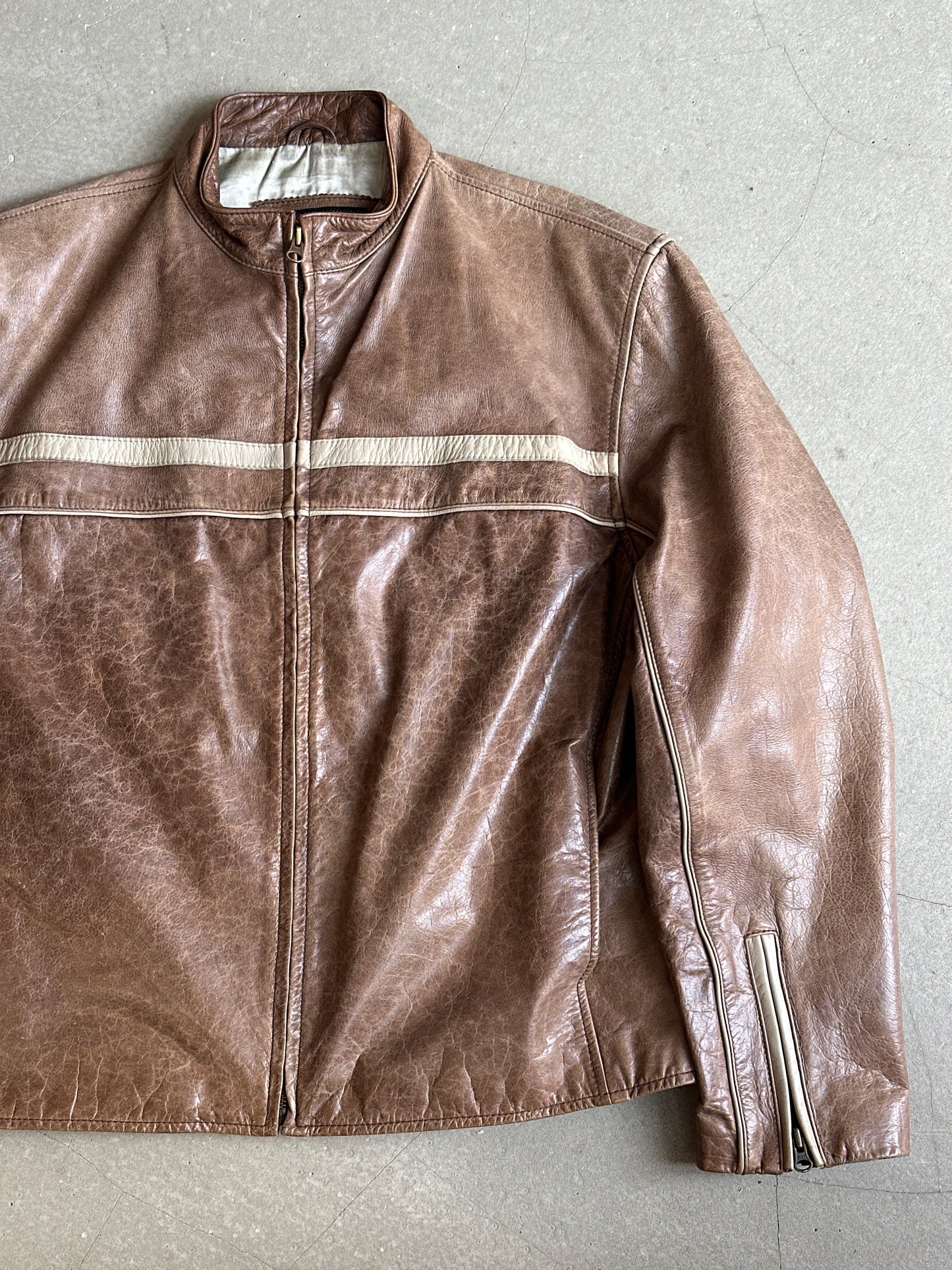 Redskins Leather Jacket Brown XL