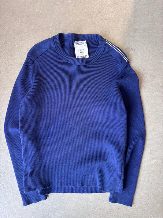 Vintage Stone Island Shoulder Badge Knit Blue L