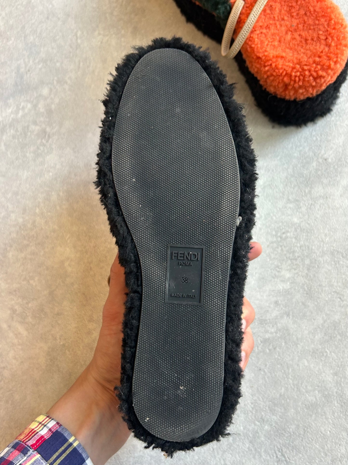 Fendi Multicolor Shearling 38