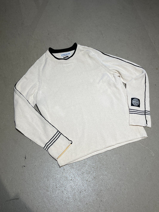 Vintage Stone Island Arm Logo Knit Beige large