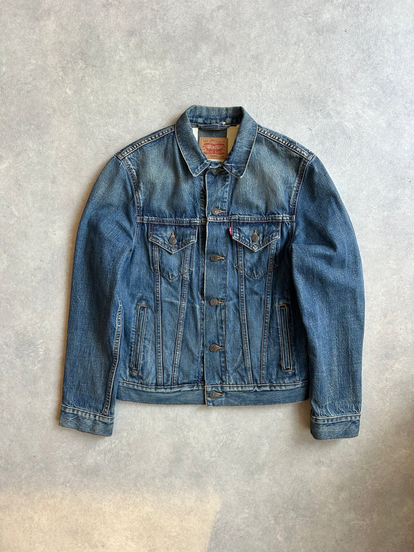 Supreme X Levi's Checkerboard Trucker Denim Jacket S
