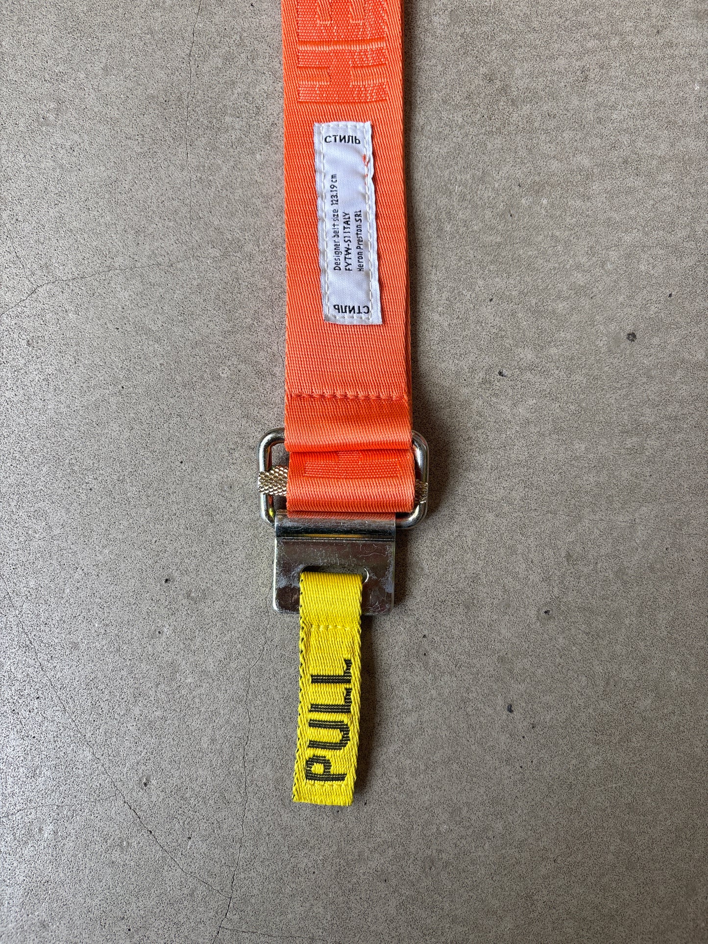 Heron Preston Jacquard Tape Belt Orange