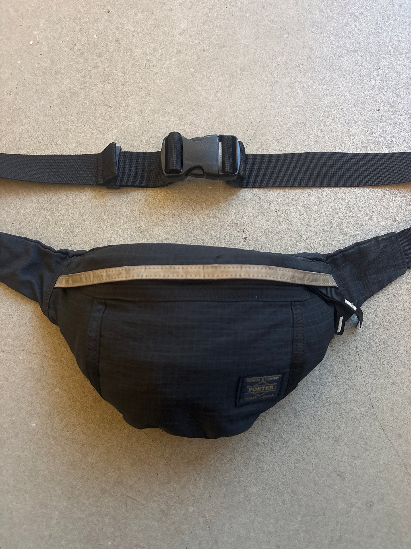Porter Waist Bag Black 3M Stripe