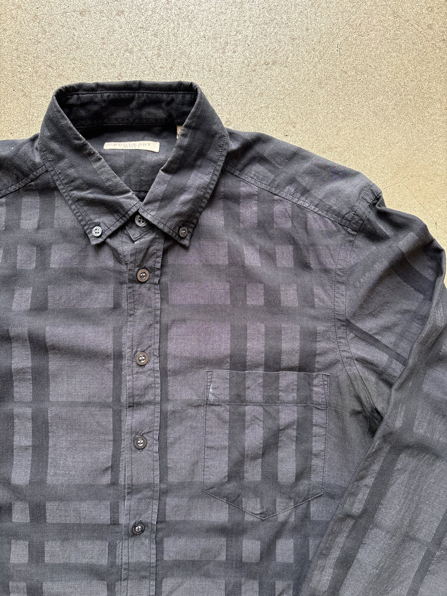 Burberry Cotton Checkerd Shirt Black S