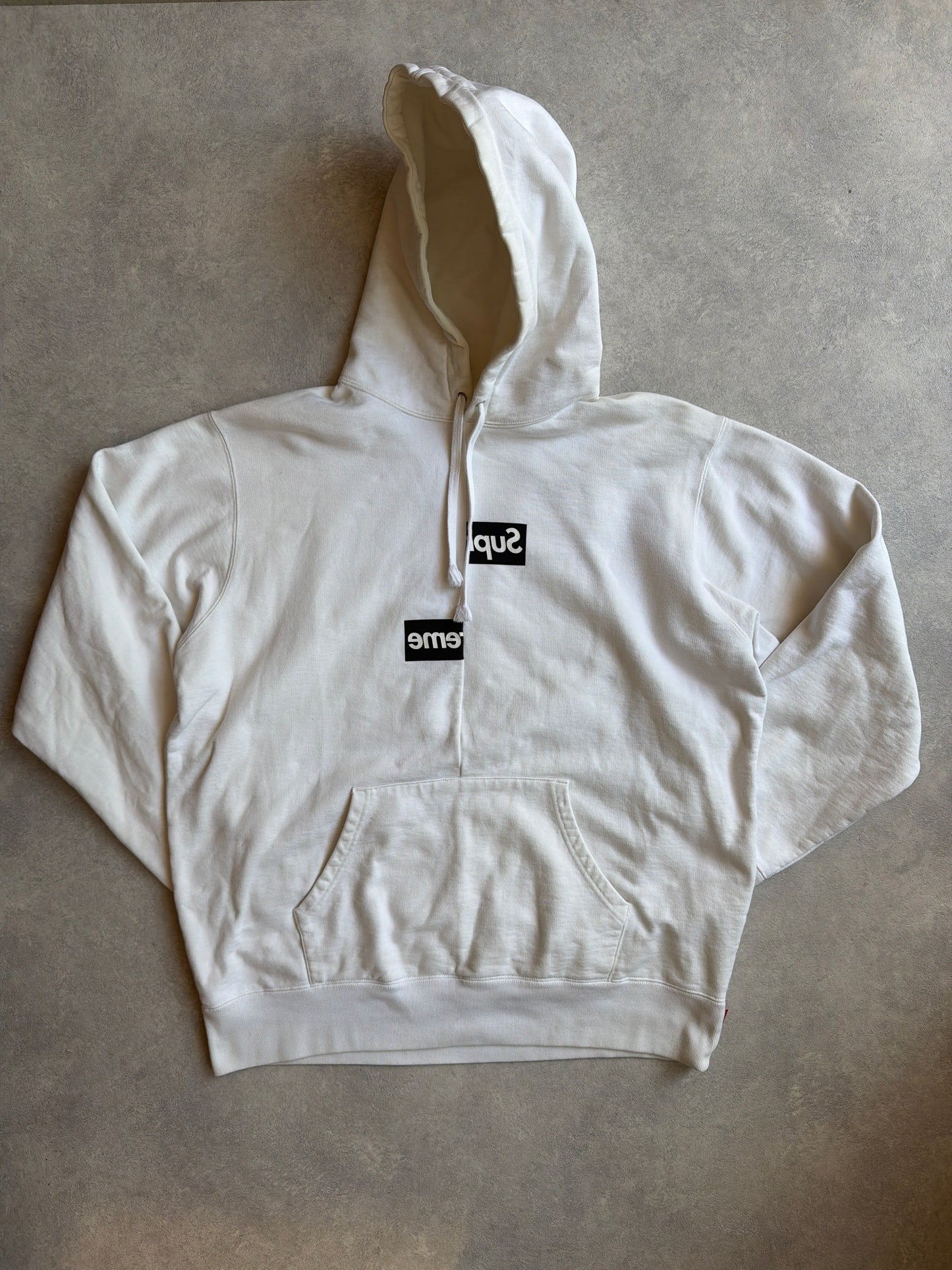 Supreme x CDG FW18 Box Logo Split Hoodie White XL
