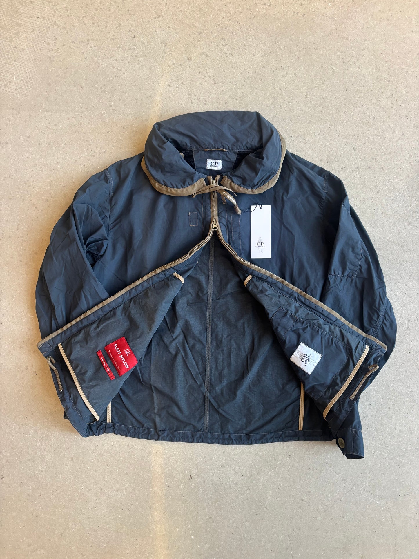 CP Company Flat Nylon Short Hood Jacket Navy