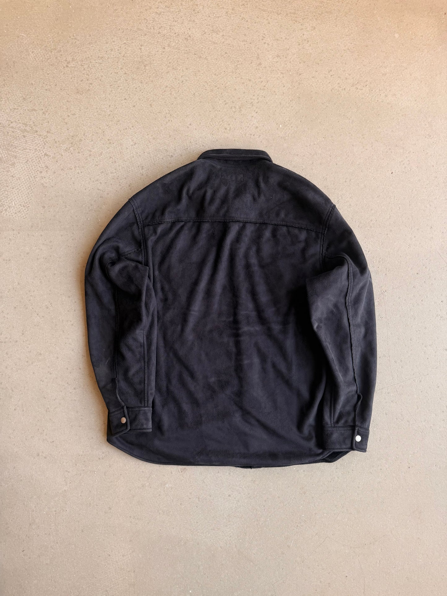 Supreme Faux Suede Snap Shirt 'Black' FW25 Size XL