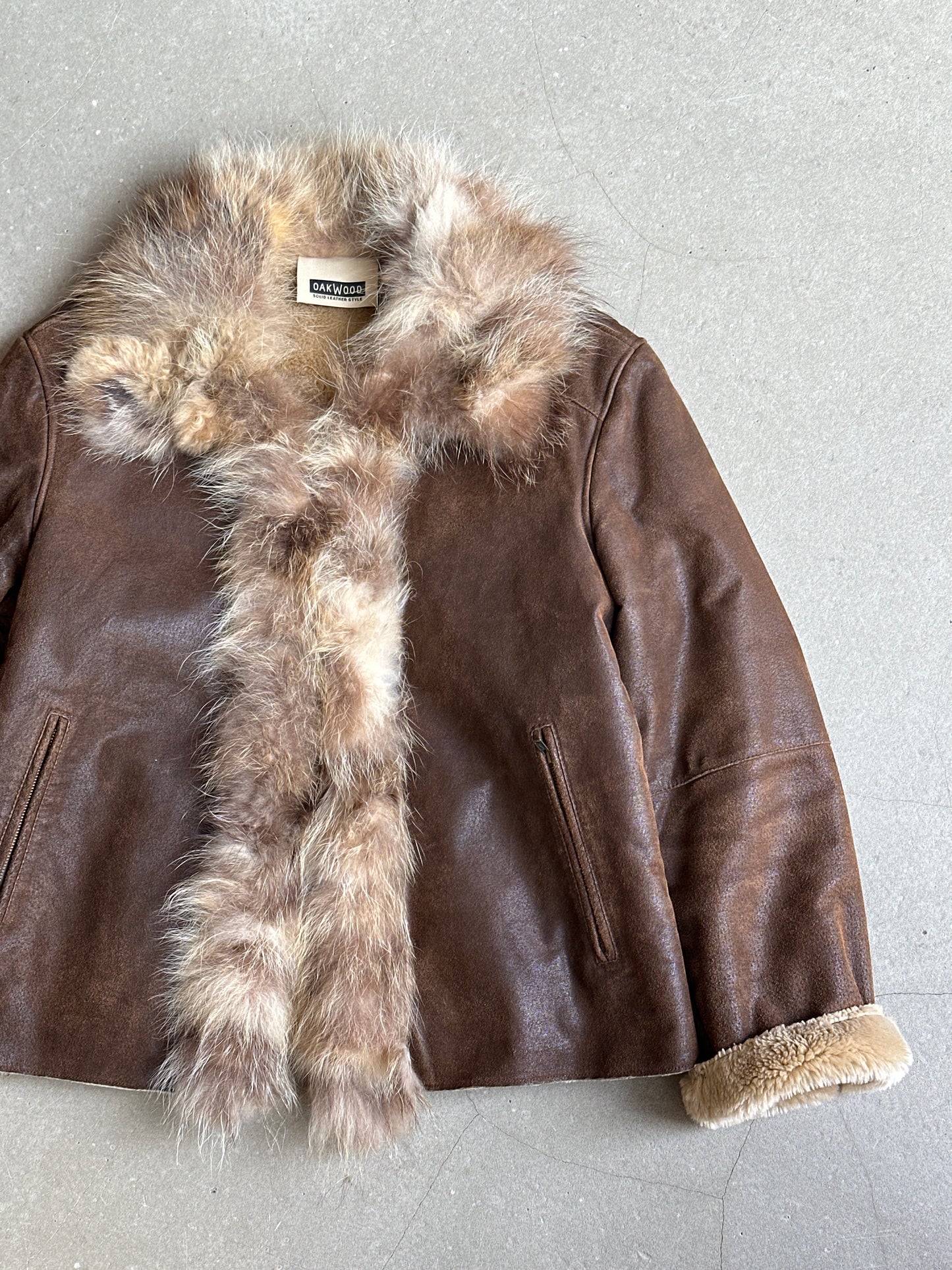 Oakwood Leather Fur jacket Size L